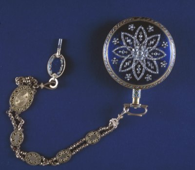 图片[2]-Copper plated enamel pocket watch with diamond inlay-China Archive